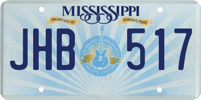 MS license plate JHB517