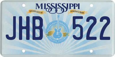 MS license plate JHB522