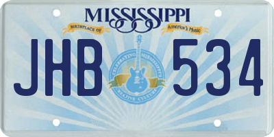 MS license plate JHB534