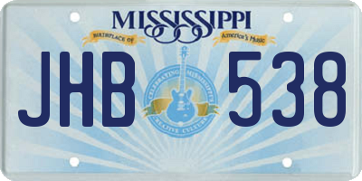 MS license plate JHB538