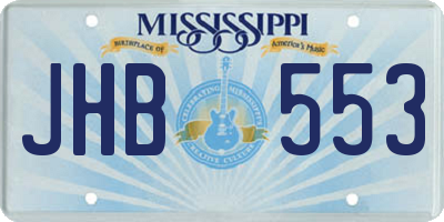 MS license plate JHB553