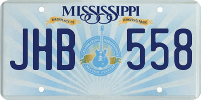 MS license plate JHB558
