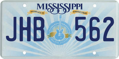 MS license plate JHB562