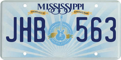MS license plate JHB563