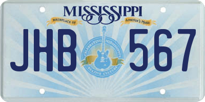 MS license plate JHB567