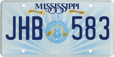 MS license plate JHB583