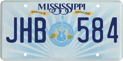 MS license plate JHB584