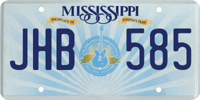 MS license plate JHB585