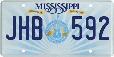 MS license plate JHB592