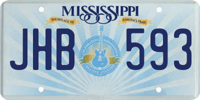 MS license plate JHB593