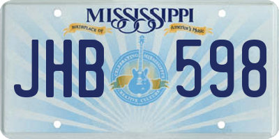 MS license plate JHB598