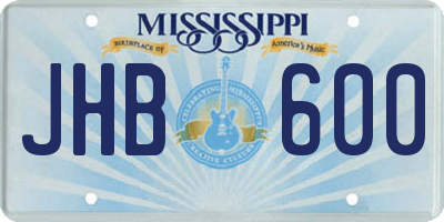 MS license plate JHB600