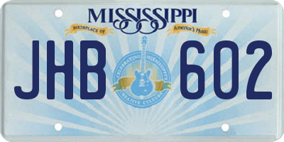 MS license plate JHB602