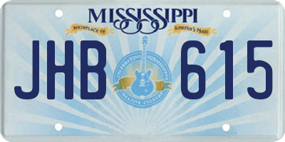 MS license plate JHB615