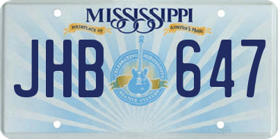 MS license plate JHB647