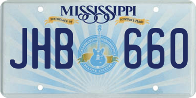 MS license plate JHB660