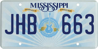 MS license plate JHB663
