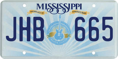 MS license plate JHB665