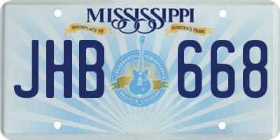MS license plate JHB668