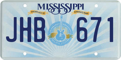 MS license plate JHB671
