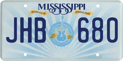 MS license plate JHB680