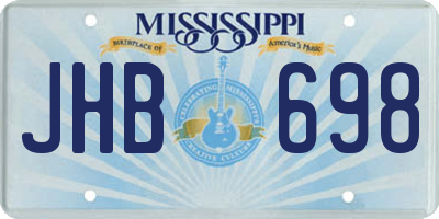 MS license plate JHB698