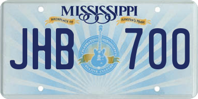 MS license plate JHB700