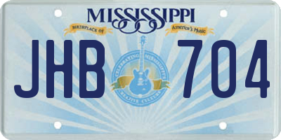 MS license plate JHB704