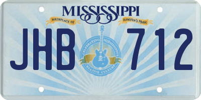 MS license plate JHB712