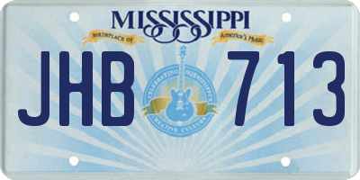 MS license plate JHB713