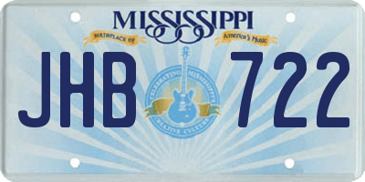 MS license plate JHB722