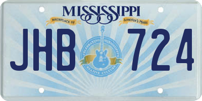 MS license plate JHB724