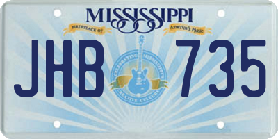 MS license plate JHB735