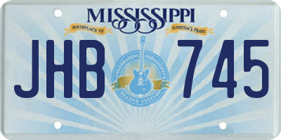 MS license plate JHB745