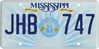 MS license plate JHB747