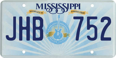 MS license plate JHB752