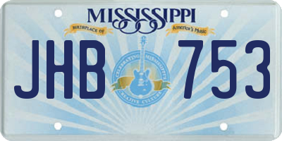 MS license plate JHB753
