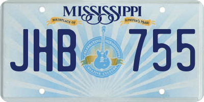 MS license plate JHB755