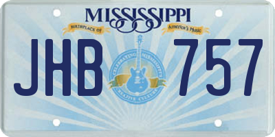 MS license plate JHB757