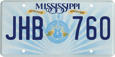 MS license plate JHB760