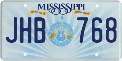 MS license plate JHB768