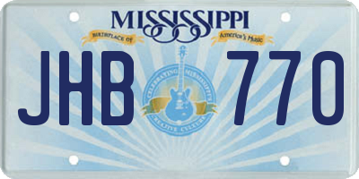 MS license plate JHB770