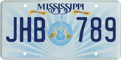 MS license plate JHB789