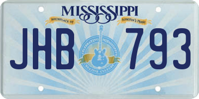 MS license plate JHB793