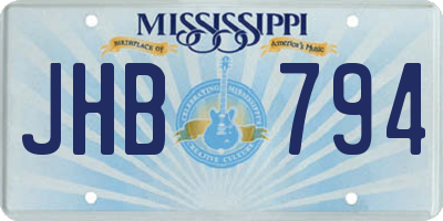 MS license plate JHB794