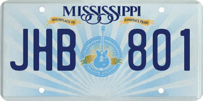 MS license plate JHB801