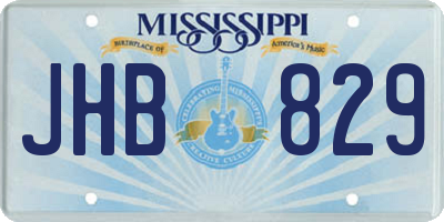 MS license plate JHB829