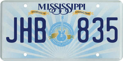 MS license plate JHB835