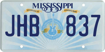 MS license plate JHB837