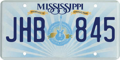 MS license plate JHB845